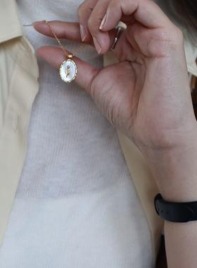 韩版玫瑰花贝壳项链颈链银饰锁骨链