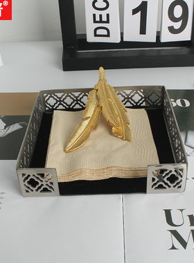 桌面装饰银杏叶不锈钢方形丹麦