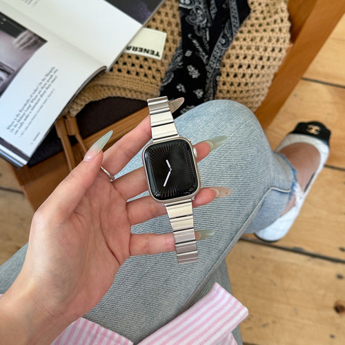 CA. 《小方块》不锈钢金属表带适用于苹果手表iWatch10applewatch - 图2