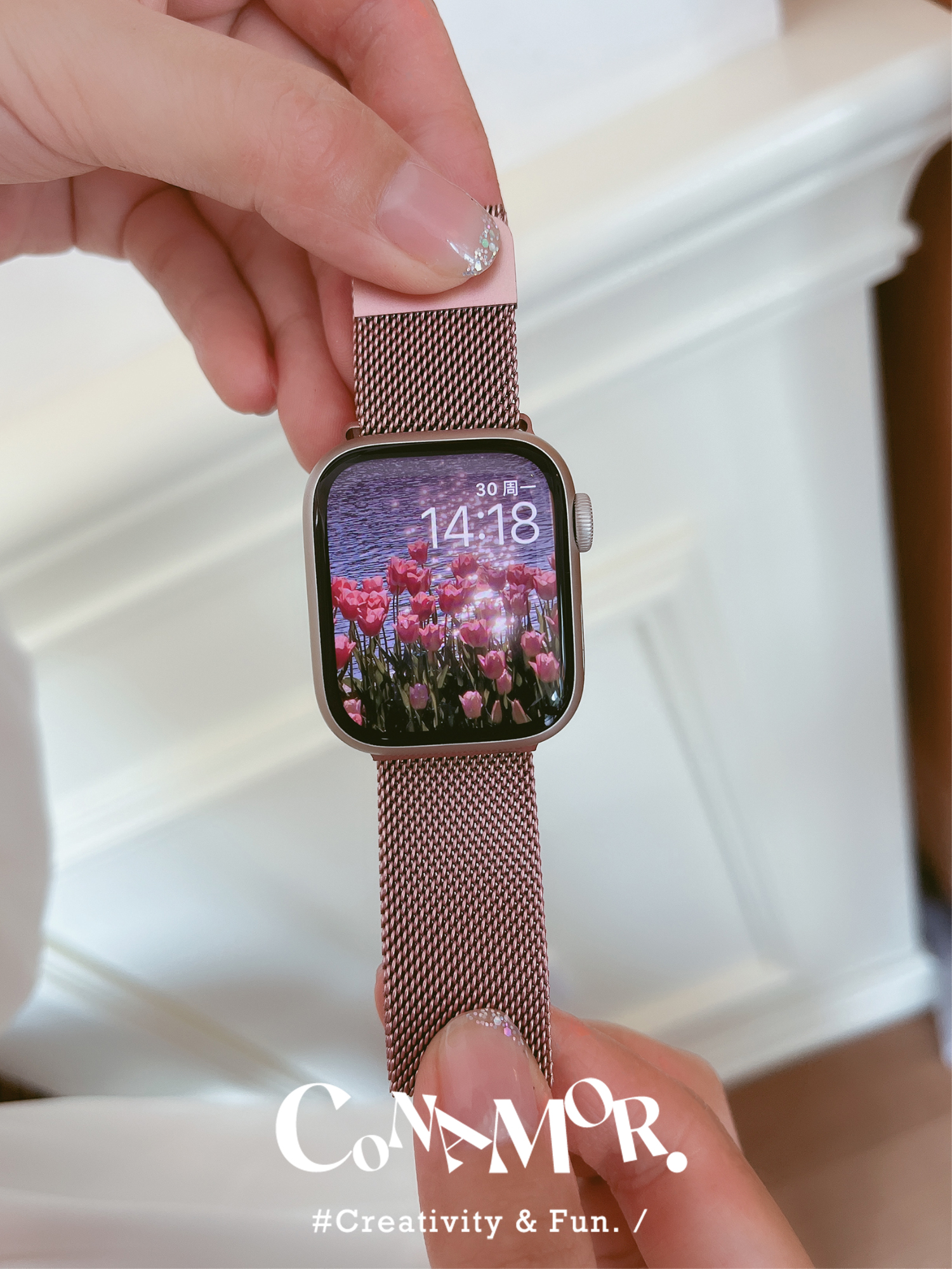 星光色金属磁吸尼斯表带适用于苹果手表s7代applewatch654321se - 图2