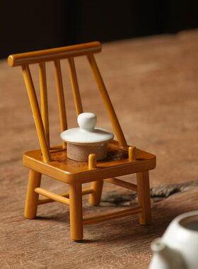 迷你可爱小竹艺 小椅子手机支架 创意茶杯托 放首饰架 文玩小竹椅