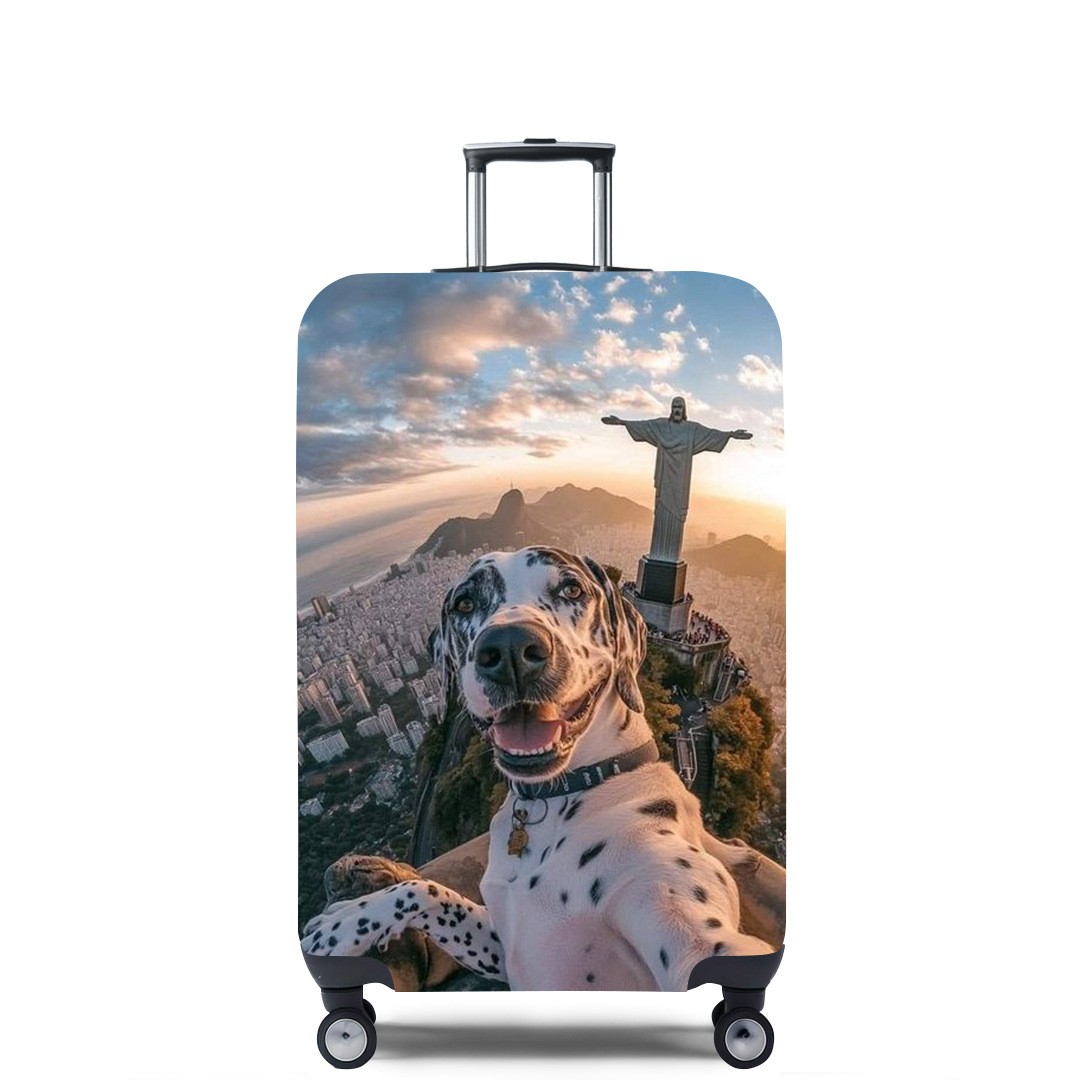 动物Z6狗狗弹力箱套拉杆箱旅行旅游登机行李皮箱保护罩防尘袋耐磨 - 图2