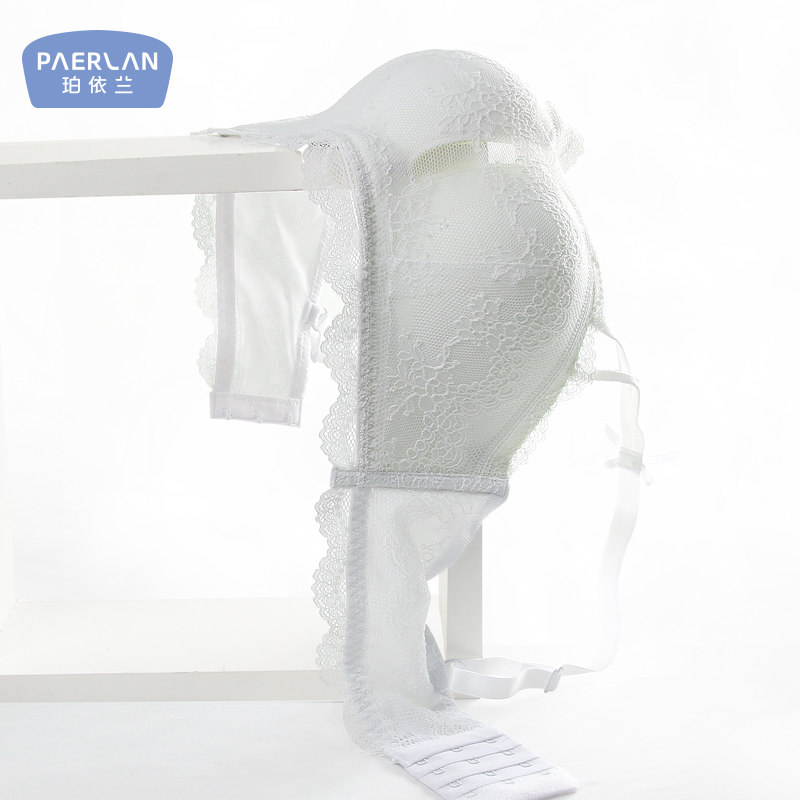 珀依兰防走光聚拢无钢圈白色女抹胸 珀依兰内衣文胸