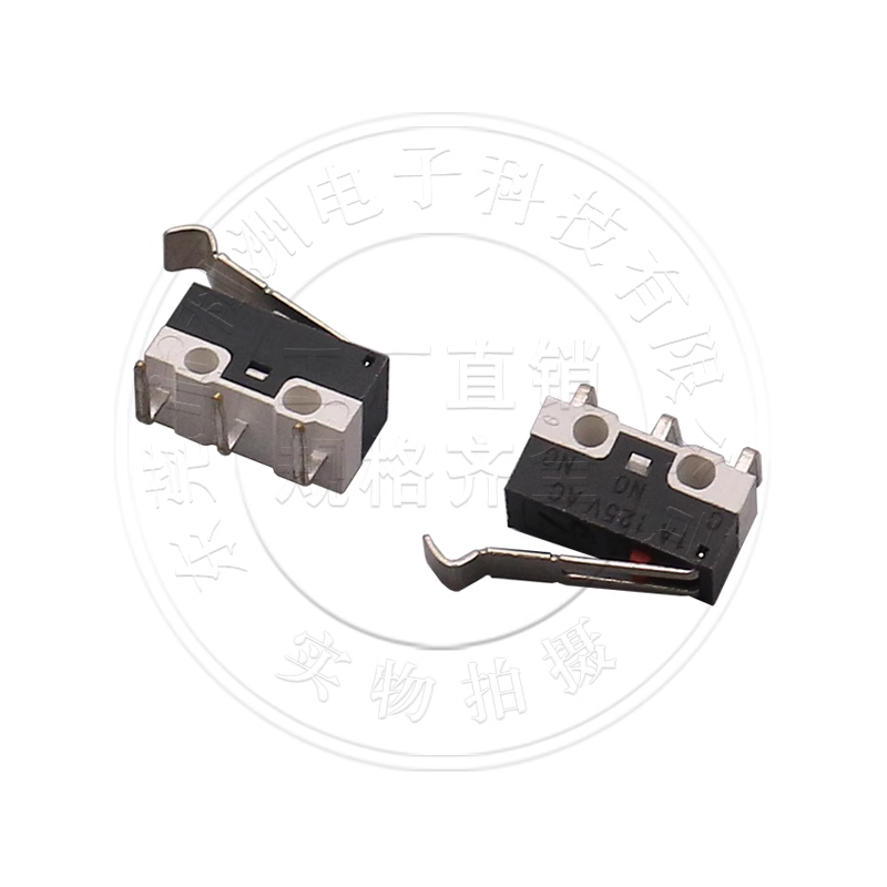 微动开关MS-011反方向触点开关三脚卧式弯脚带柄弯柄鼠标微动开关 - 图2