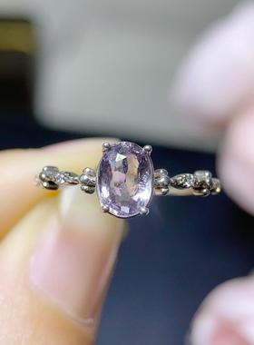 天然紫水晶戒指女款925