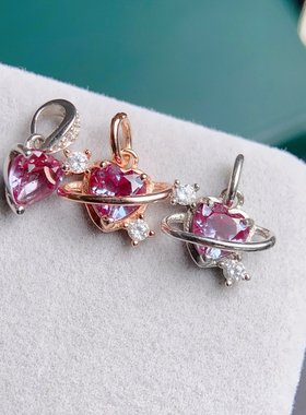 绝美亚历山大吊坠具有强烈的红绿变色S925银精工镶嵌主石4*6mm