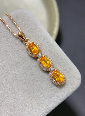 天然刻面芬达吊坠高净度火彩爆闪6*4mms925纯银精工镶嵌