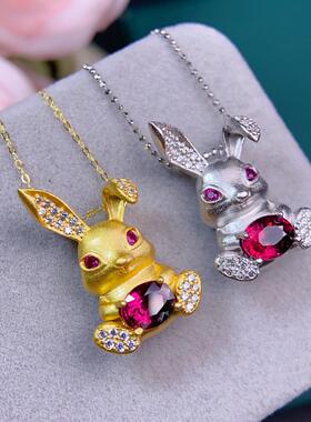 天然缅珠宝石吊坠6*6mm