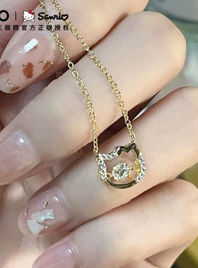 三丽鸥凯蒂猫女生925纯银项链