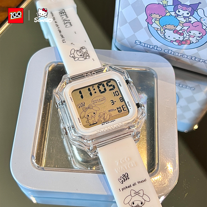 三丽鸥联名美乐蒂手表女款 初高中学生女生儿童女孩高颜值电子表 - 图0