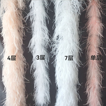 7 floors ostrich wool wool strips white plus coarse thickened feather strips dress up stage performance Dance suit decorative material