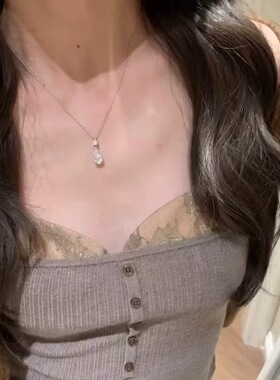 新款爆款爆闪水滴锆石项链女千金感轻奢百搭精致高级感百搭锁骨链