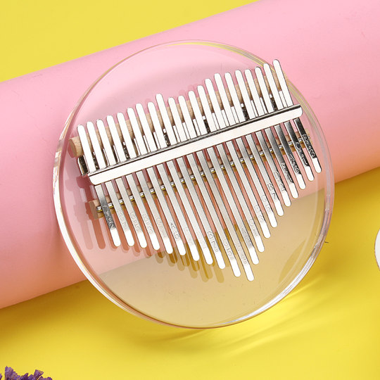 拓米17音水晶圆形拇指琴KALIMBA炫彩亚克力卡林巴琴初学手指琴