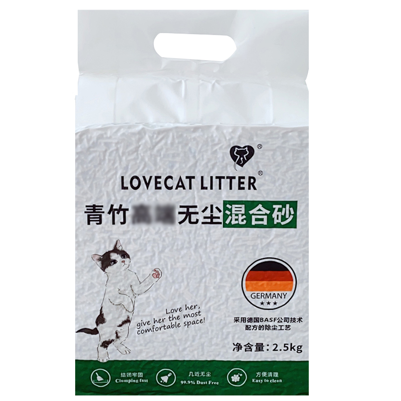 lovecat青竹猫咪膨润土无尘原味豆腐砂除臭结团混合型猫砂沙2.5kg - 图3