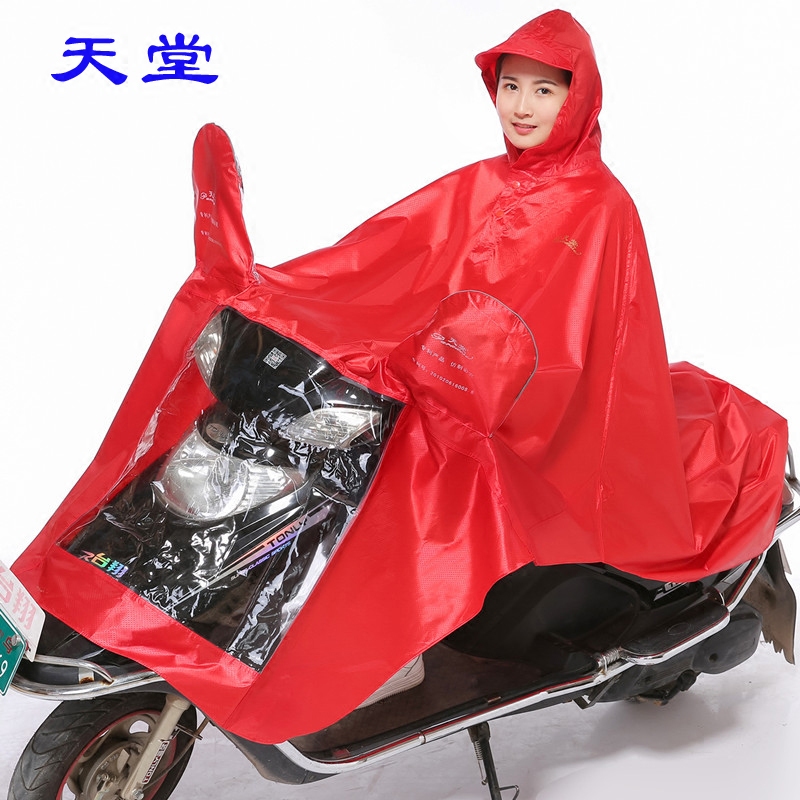 天堂 单人雨衣电动车牛津布加大加厚摩托车男女成人户外 双人雨披 - 图3