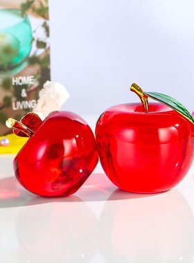 水晶苹果摆件朋友生日情人节礼物