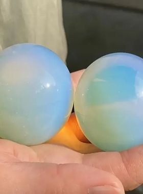 天然水晶蛋白石球摆件客厅装饰品