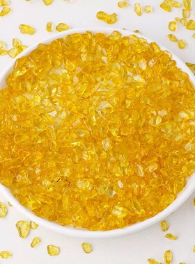 水晶碎石黄水晶碎石 消磁石小颗粒碎石消磁聚宝盆铜缸配件净化