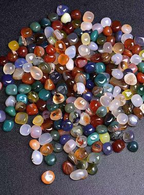 天然七彩玛瑙大颗粒摆件花盆配饰
