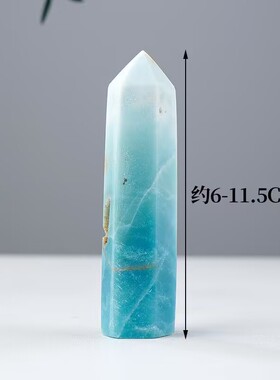 天然天空蓝天河石柱水晶柱摆件