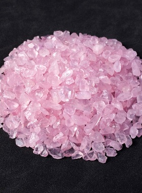 天然粉水晶碎石鱼缸造景装饰品天然水晶碎石七彩玛瑙碎石鱼缸造景