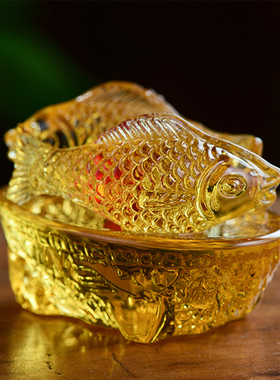 特价黄水晶年年有余鱼吉祥物乔迁