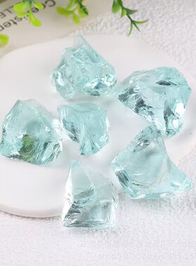 湖蓝琉璃石鱼缸造景底砂装饰摆件