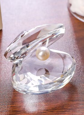 水晶贝壳河蚌摆件装饰品婚庆礼品