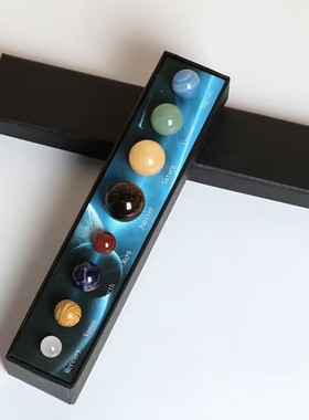 天然水晶矿石太阳系八大行星套装