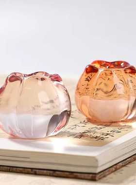 水晶梨花镇纸镇尺摆件书法专用