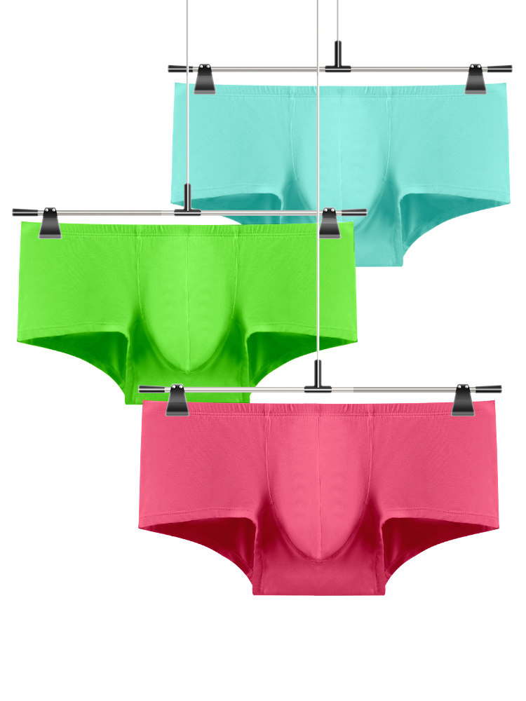 特价 U凸小四角男士内裤短平角裤 低腰薄款透气莫代尔纯色木尔棉,淘宝优惠券,粉丝福利购,淘宝优惠卷