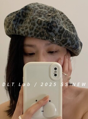 豹纹氛围感百搭贝雷帽