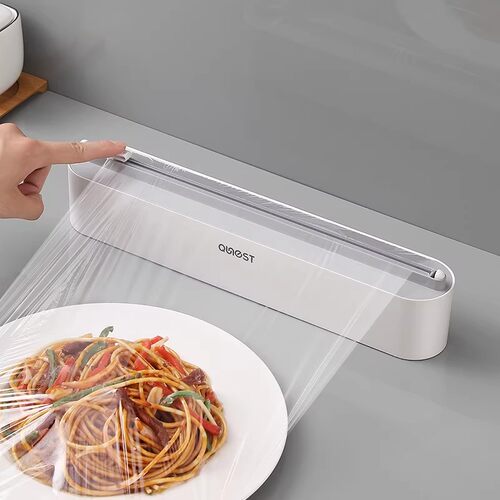 家用厨房保鲜膜带切割器滑刀三合一磁吸冰箱收纳神器壁挂式食品级 - 图0