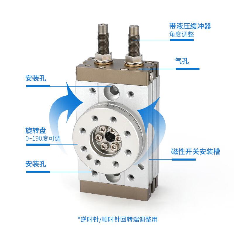 MSQB旋转气缸可调90度180度气动SMC型摆动回转气缸MSQB-10A