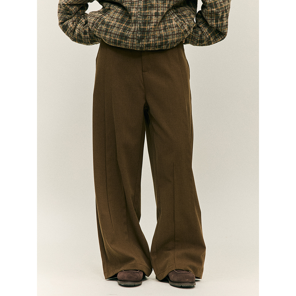 LR MADE 24AW 三角立体活褶 百搭直筒垂感抗皱廓形休闲西裤 - 图0