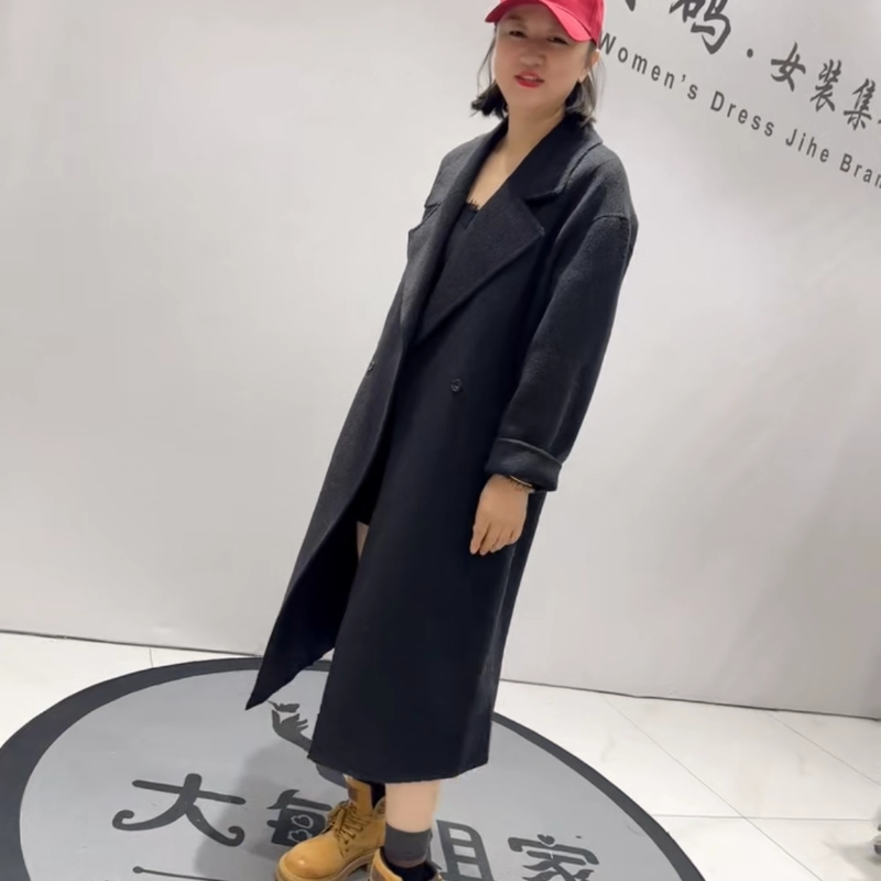 9323芮娜依莲初冬新品高级感时尚百搭羊绒羊毛大衣加大码女装外套 - 图1
