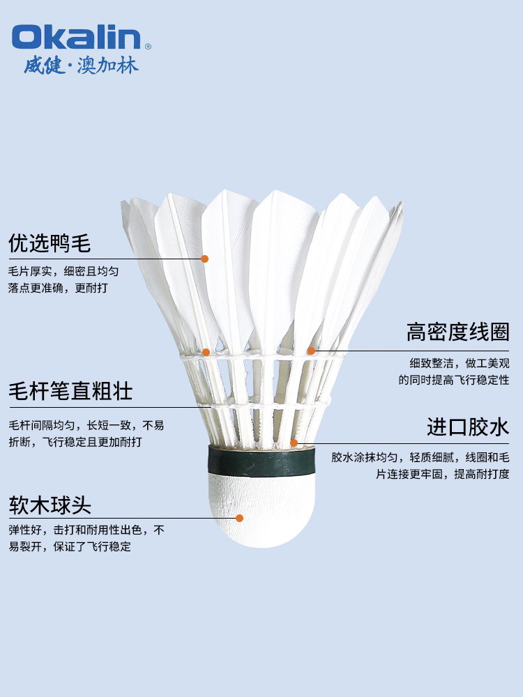 澳加林羽毛球耐打鹅毛AC-9 50鸭毛AC3 AC4 2 AC5号 F500 400 12只 - 图3