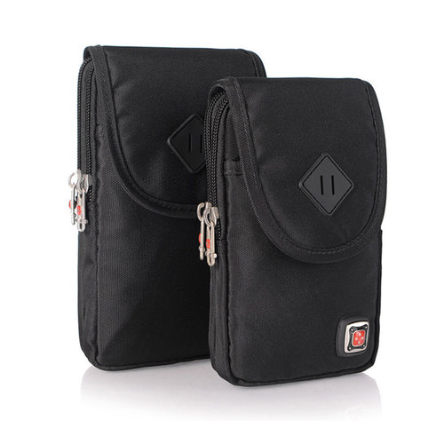 瑞士军刀韩版潮男时尚手机腰包穿皮带防水小挂包6寸7寸手机套包 - 图0