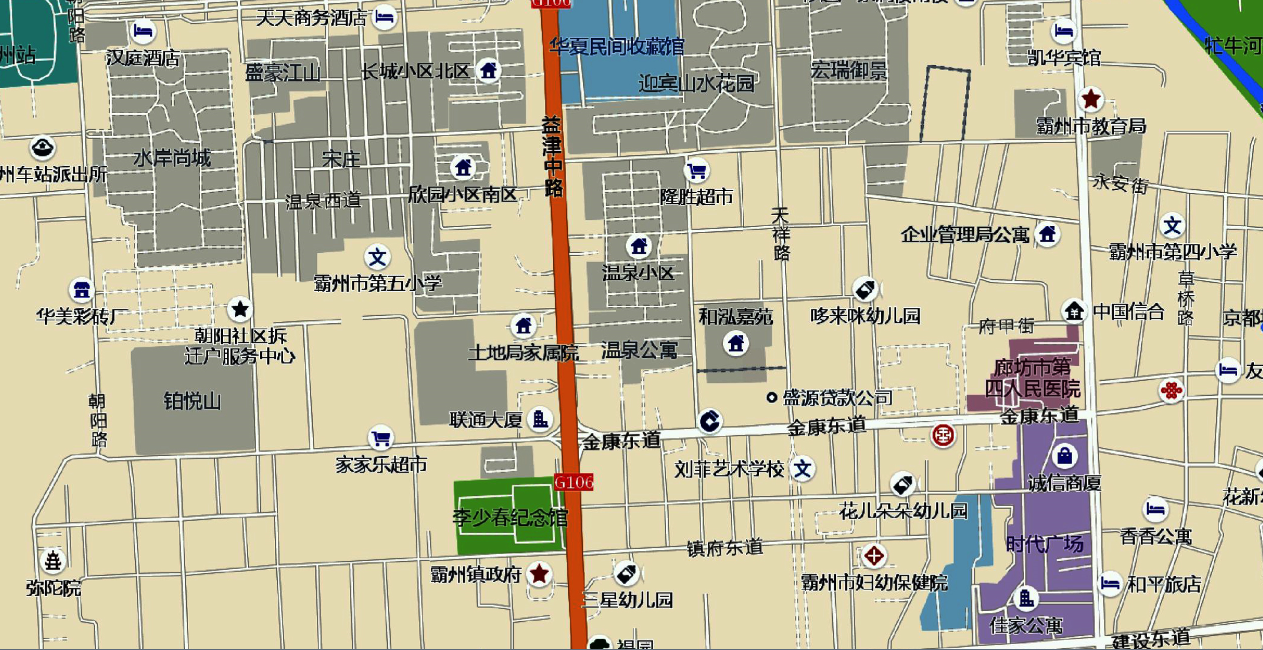 19年5月高德廊坊霸州市城区交通旅游街道小房产楼盘学校政府地图-图2