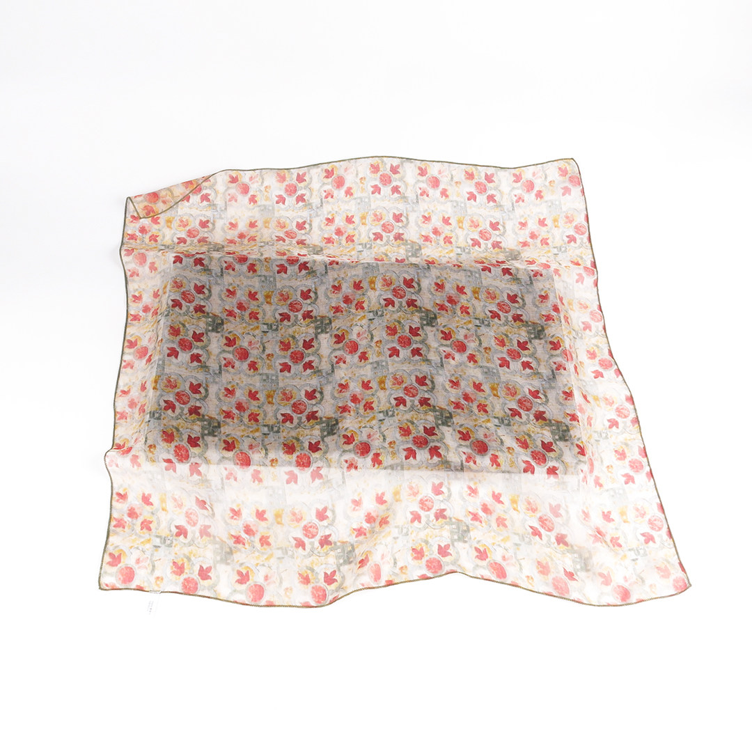 橙色小方巾丝巾女2025新款碎花中国风春秋纱巾100%桑蚕丝真丝围巾,淘宝优惠券,粉丝福利购,淘宝优惠卷