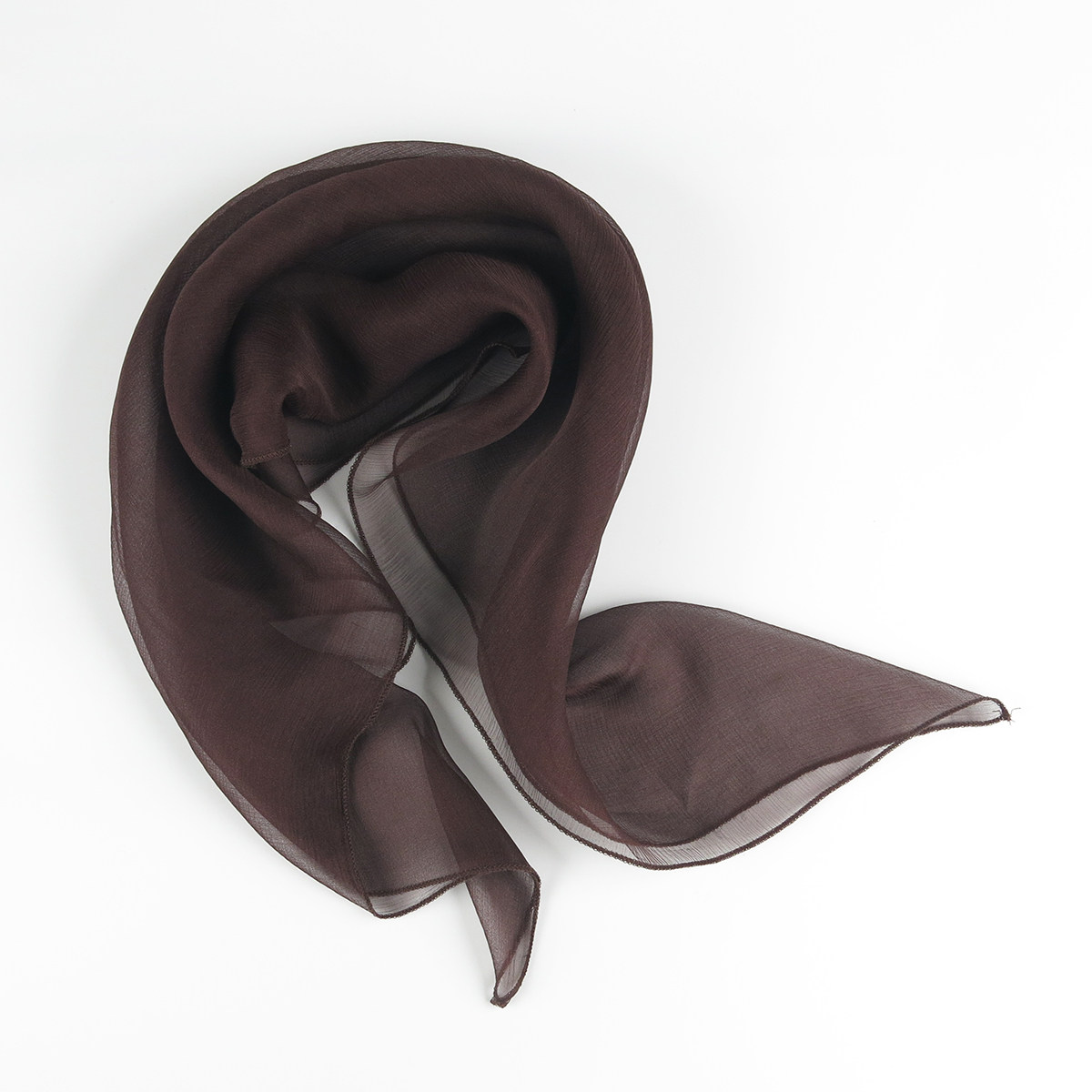 【特价轻微瑕疵】咖啡色小方巾丝巾女纯色百搭100%桑蚕丝真丝围巾,淘宝优惠券,粉丝福利购,淘宝优惠卷