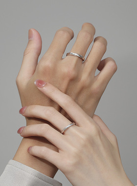 S999足银莫比乌斯情侣对戒刻字