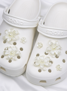 crocs洞洞鞋配饰个性diy高级感水仙花樱花鞋花卡骆驰装饰扣配件
