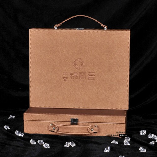 交房箱LOGO定制高档PU皮质房产礼品箱交房钥匙盒文件箱物业交付箱 - 图2
