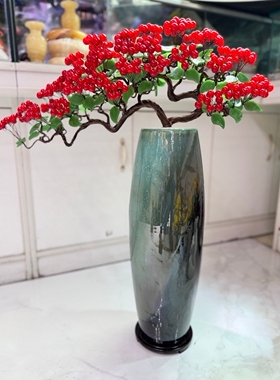 超大号盆景摆件！ 红果硕果累累迎客松盆景摆件！花开富贵！