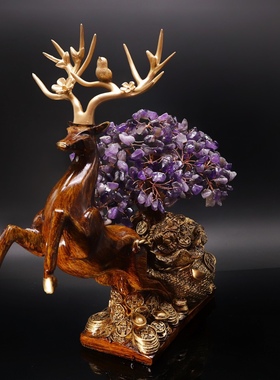 一鹿向前，鹿在古代被视为神物，寓意吉祥长寿！可分离式摆件