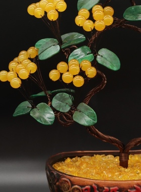 新做一批黄玉髓硕果累累摇钱树摆件！招财进宝！黄金满地