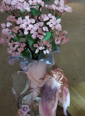 粉水晶女神招财树，旺桃花，人旺财旺，居家、婚庆、生日，乔迁