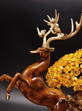 一鹿向前，鹿在古代被视为神物，寓意吉祥长寿！可分离式摆件