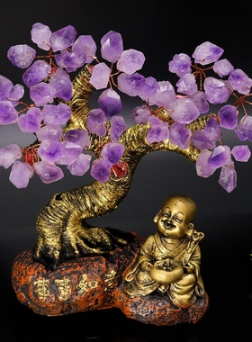 天然原矿紫水晶·事事如意招财摆件，寓意紫气东来、好运连连！